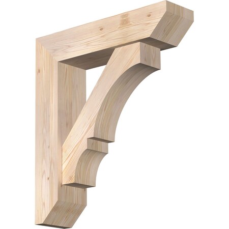 Ekena Millwork Balboa Slat Smooth Bracket w/ Offset Brace, Douglas Fir, 7 1/2"W x 30"D x 34"H BKT0806X30X34BOA06SDF